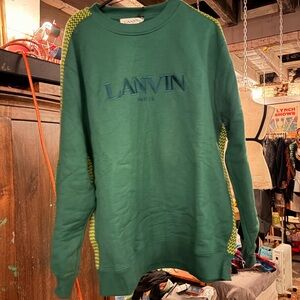 Lanvin Green and Yellow curb Sweatshirt